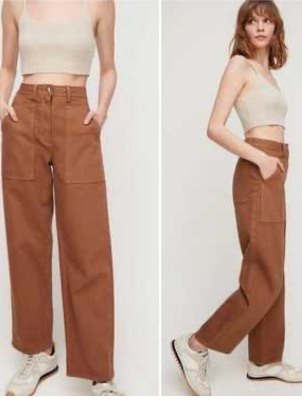 Wilfred Free Aritzia Straight-Leg Gem Riley Pants in Chocolate Brown